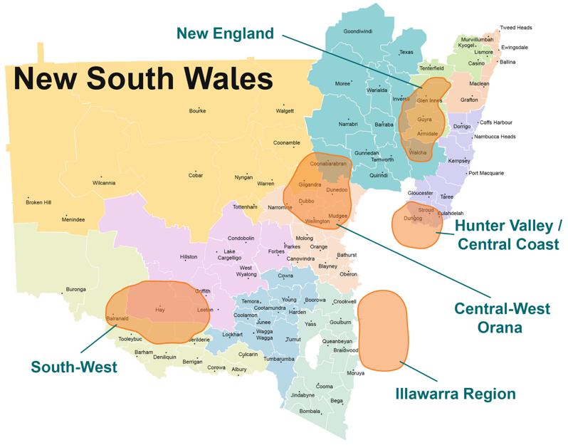 NSW Map Of REZ 